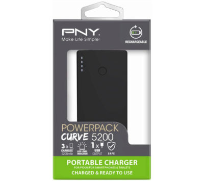 PNY  Curve 5200 Portable Power Bank - Black
